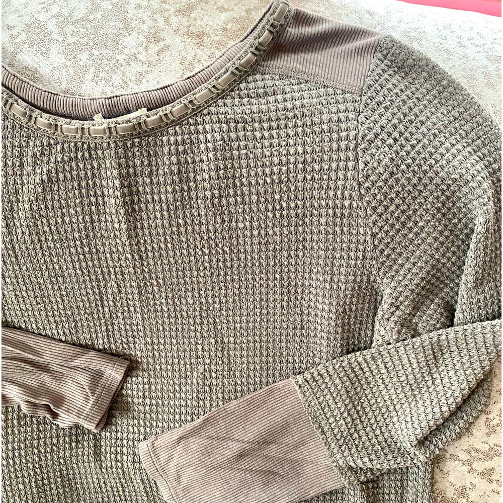 Sundance Waffle Knit Crewneck Top size XL